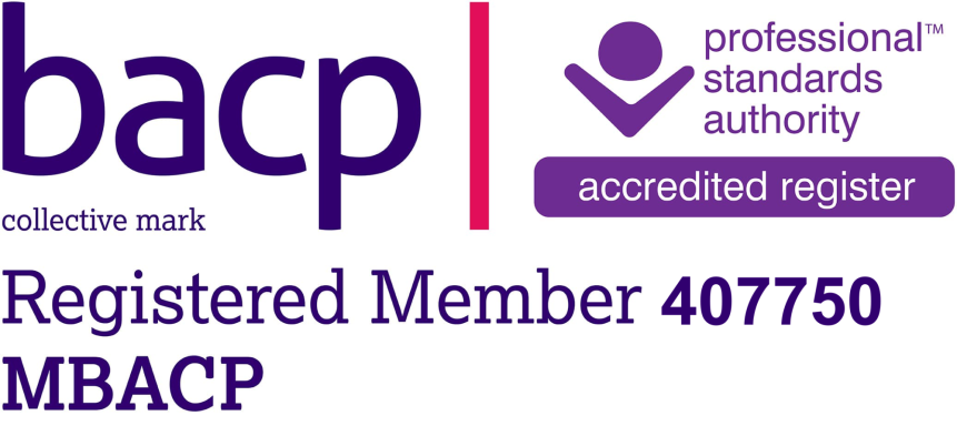 BACP Membership - Val McFadden BACP registered member logo with accreditation details.