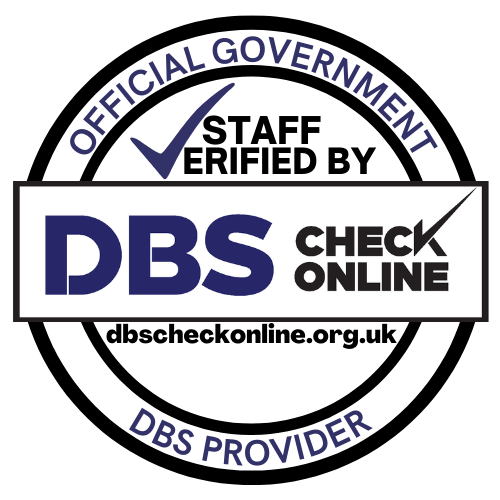 Official DBS Provider logo with verification check mark and website details.
